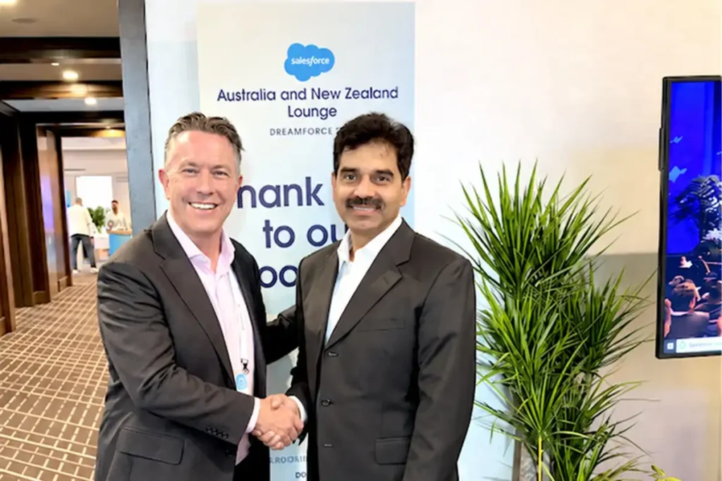 Credit: L-R: Bruce McGregor (Brooke Global), Vinod Narapa Reddy (CRMIT Solutions)
